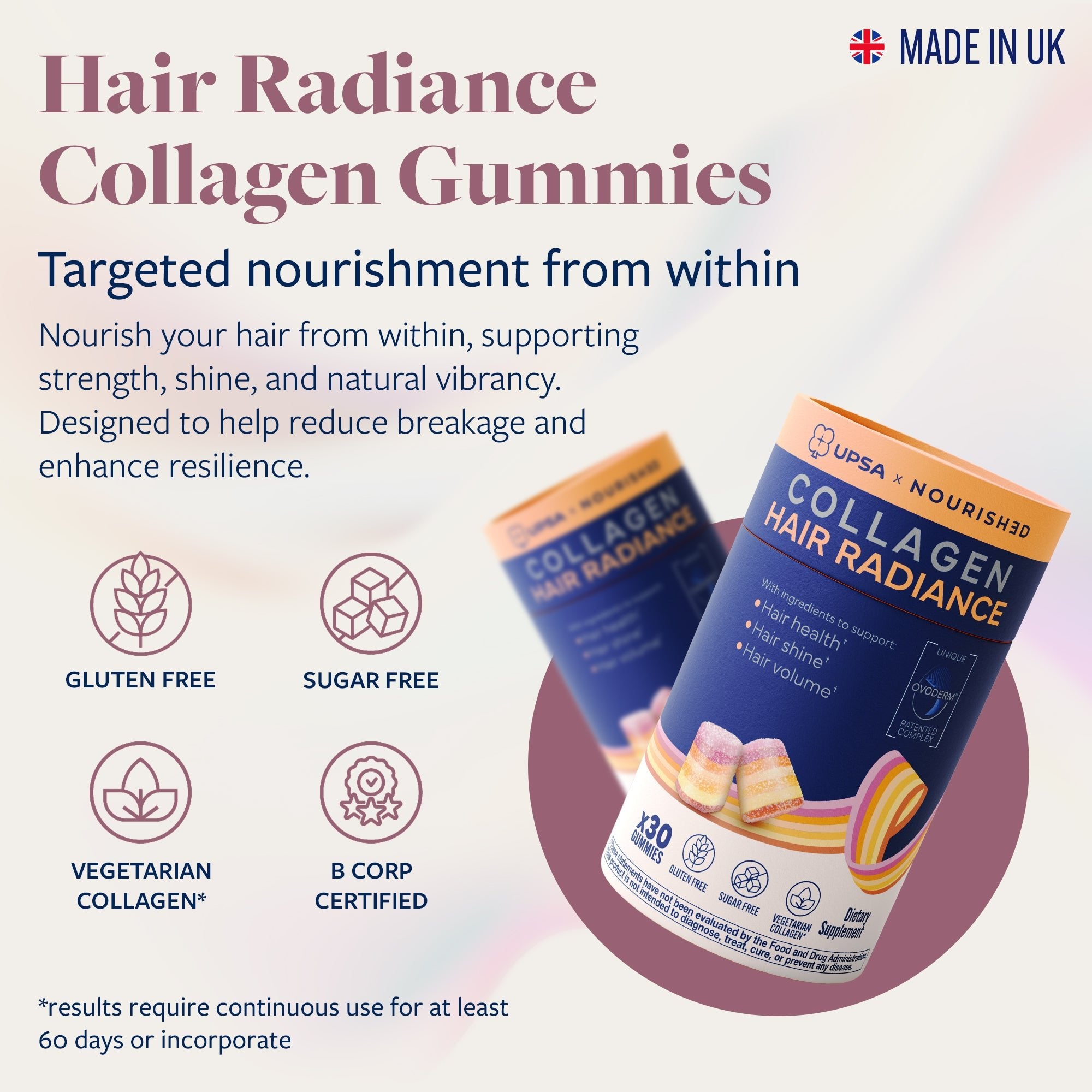 UPSA Hair Radiance Collagen Gummies - UPSA Nourished Gummies