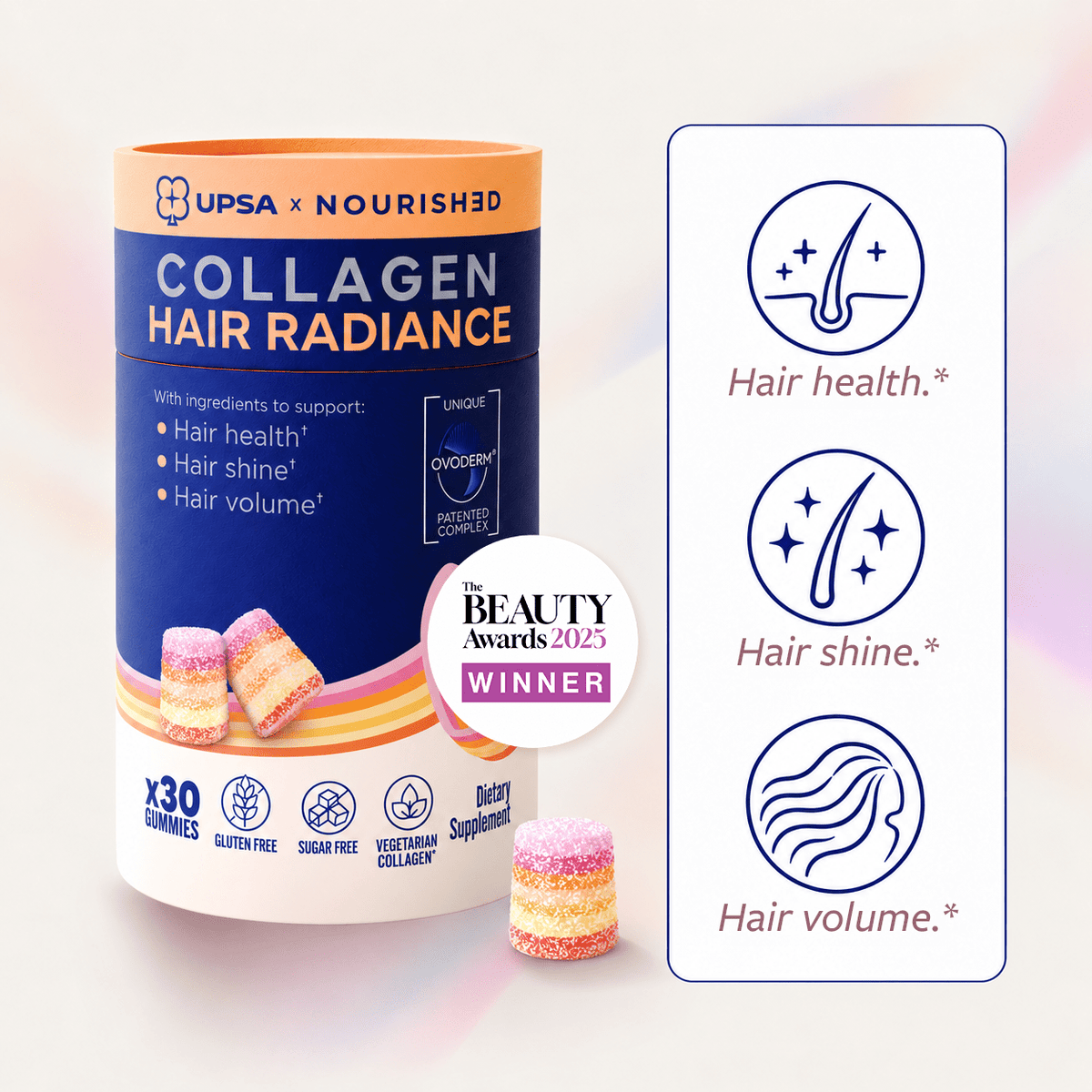 UPSA Hair Radiance Collagen Gummies - UPSA Nourished Gummies