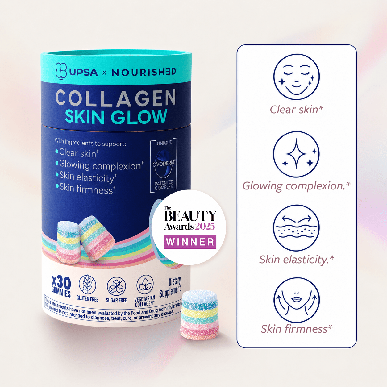 UPSA Skin Glow Collagen Gummies - UPSA Nourished Gummies