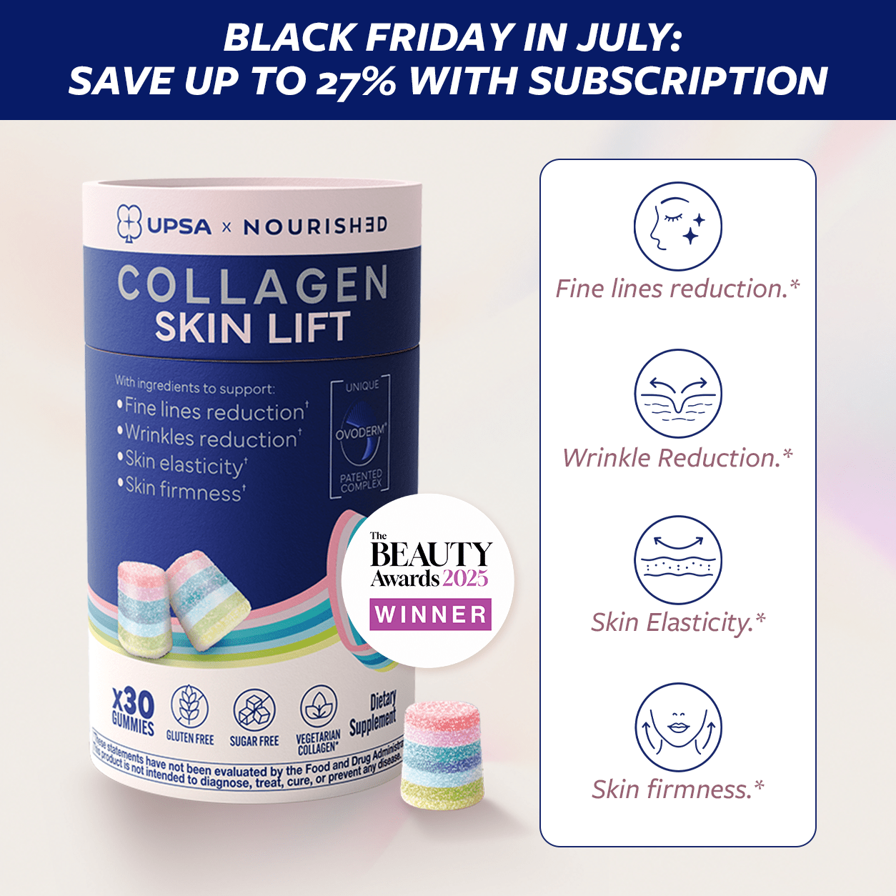 UPSA Skin Lift Collagen Gummies - UPSA Nourished Gummies