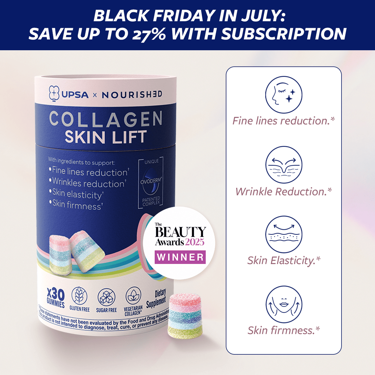 UPSA Skin Lift Collagen Gummies - UPSA Nourished Gummies